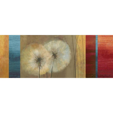 Golden Dandelions White Modern Wood Framed Art Print by Jensen, Asia