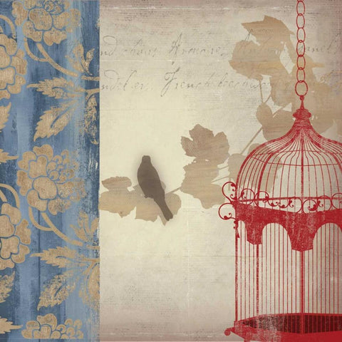 Twitter II - Mini White Modern Wood Framed Art Print with Double Matting by Jensen, Asia