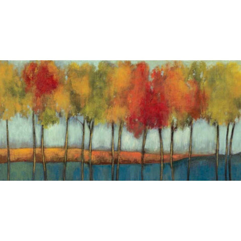 Lollipop Trees Black Modern Wood Framed Art Print with Double Matting by Jensen, Asia