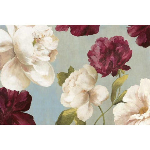 Deep Peonies I Black Modern Wood Framed Art Print with Double Matting by Jensen, Asia