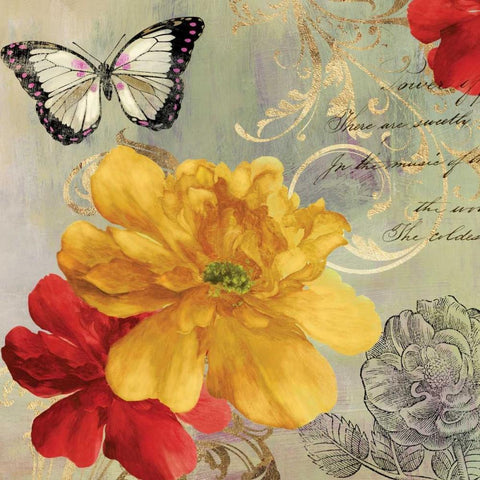 Cottage Yellow Gold Ornate Wood Framed Art Print with Double Matting by Jensen, Asia