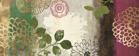 Jacquard I - Mini Black Ornate Wood Framed Art Print with Double Matting by Jensen, Asia