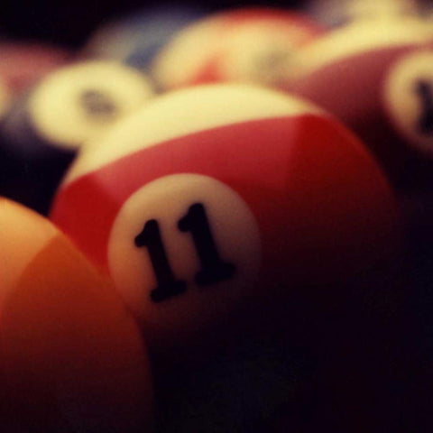 Billiard Balls III White Modern Wood Framed Art Print with Double Matting by Gemignani, Joe