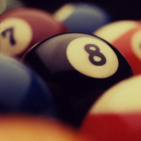 Billiard Balls IV White Modern Wood Framed Art Print by Gemignani, Joe