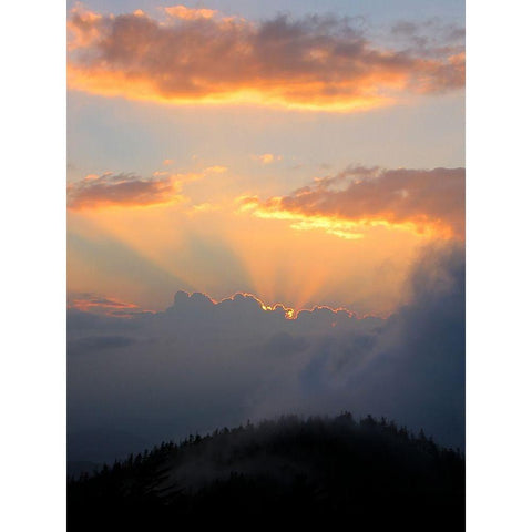Smoky Mountain Sunset Black Modern Wood Framed Art Print by West, James