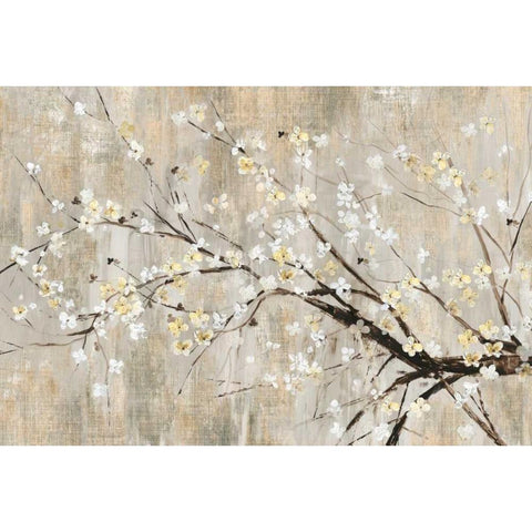 Silver Apple Blooms - Mini White Modern Wood Framed Art Print by Jensen, Asia