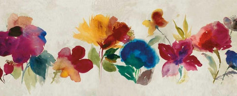 Floral Dance I - Mini Black Ornate Wood Framed Art Print with Double Matting by Jensen, Asia