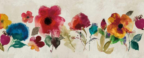 Floral Dance II - Mini Black Ornate Wood Framed Art Print with Double Matting by Jensen, Asia