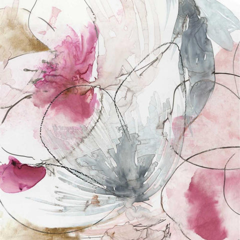 Pretty in Pink II Black Modern Wood Framed Art Print with Double Matting by Jensen, Asia