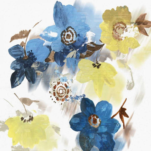 Glitchy Floral I Black Modern Wood Framed Art Print by Jensen, Asia