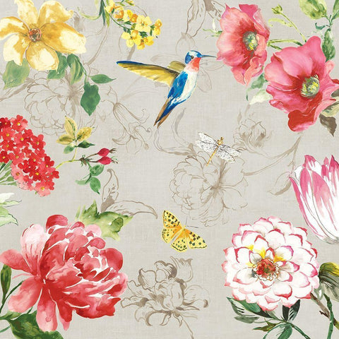 Hummingbird Botanical I Gold Ornate Wood Framed Art Print with Double Matting by Jensen, Asia