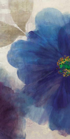 Indigo Dreams I Black Ornate Wood Framed Art Print with Double Matting by Jensen, Asia