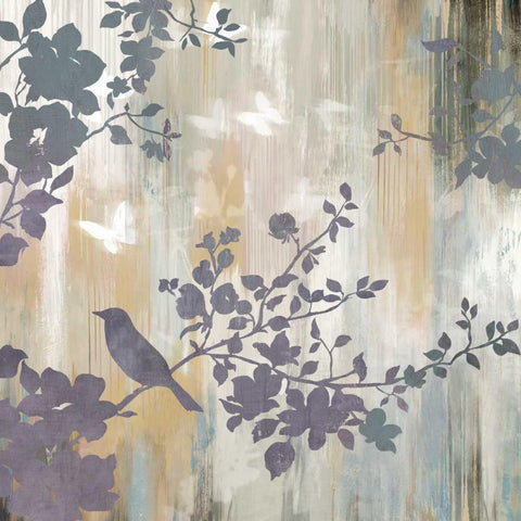 Mist Foliage II White Modern Wood Framed Art Print with Double Matting by Jensen, Asia