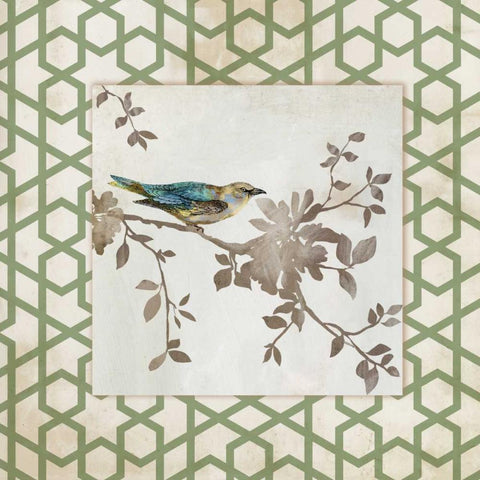 Audubon Tile II - Mini Gold Ornate Wood Framed Art Print with Double Matting by Jensen, Asia