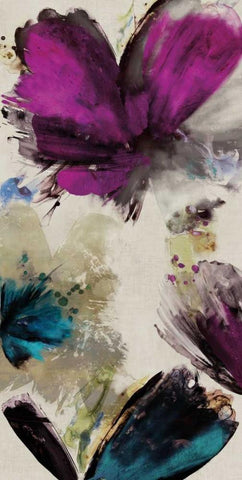 Midsummer Blooms I Black Ornate Wood Framed Art Print with Double Matting by Jensen, Asia