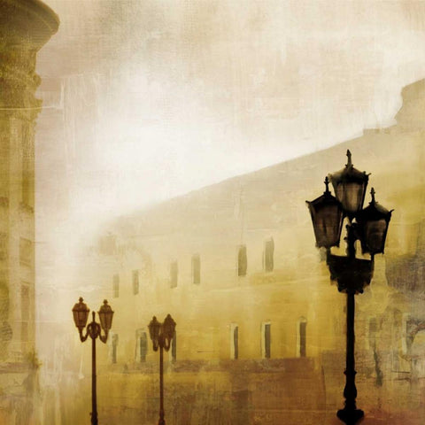 Fog Town I Black Modern Wood Framed Art Print by McMasters, James