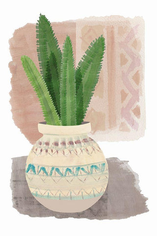 Florero Viejo I White Modern Wood Framed Art Print with Double Matting by Kouta, Flora