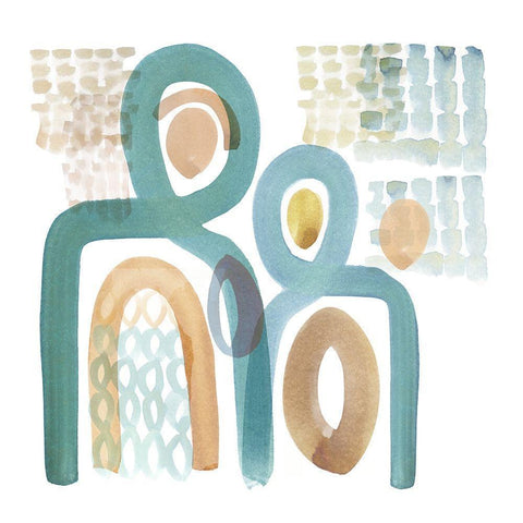 Togetherness II White Modern Wood Framed Art Print by Kouta, Flora