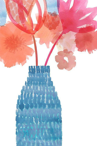 Uplifted II White Modern Wood Framed Art Print with Double Matting by Kouta, Flora