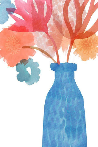 Uplifted III White Modern Wood Framed Art Print with Double Matting by Kouta, Flora