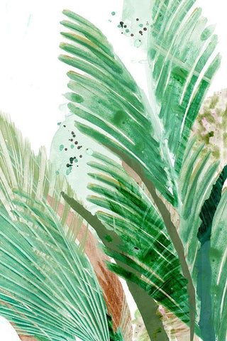 Lush Palm I Black Ornate Wood Framed Art Print with Double Matting by Kouta, Flora