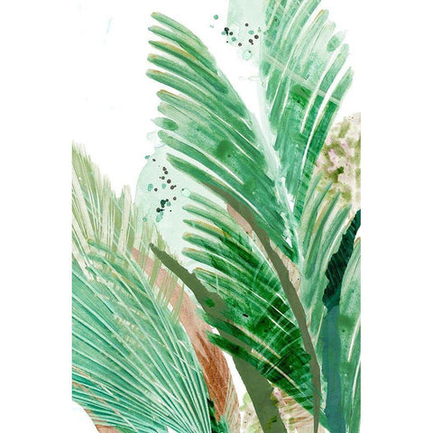 Lush Palm I Black Modern Wood Framed Art Print with Double Matting by Kouta, Flora