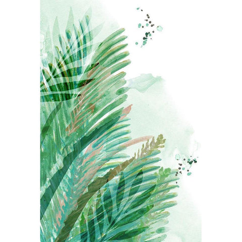 Lush Palm II  Black Modern Wood Framed Art Print with Double Matting by Kouta, Flora
