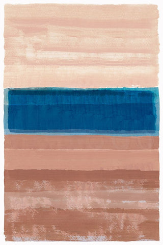 On the Blue Horizon II Black Ornate Wood Framed Art Print with Double Matting by Kouta, Flora