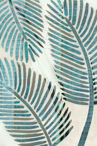 Limewash Palm IV White Modern Wood Framed Art Print with Double Matting by Kouta, Flora