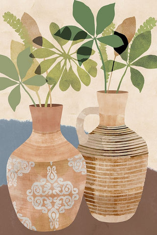 Boho Still Life II White Modern Wood Framed Art Print with Double Matting by Kouta, Flora