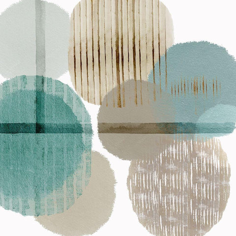 Teal Harmony I White Modern Wood Framed Art Print by Kouta, Flora