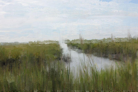 Marshland White Modern Wood Framed Art Print with Double Matting by Curinga, Kim