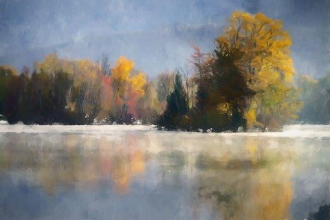 Lake Colors White Modern Wood Framed Art Print with Double Matting by Curinga, Kim
