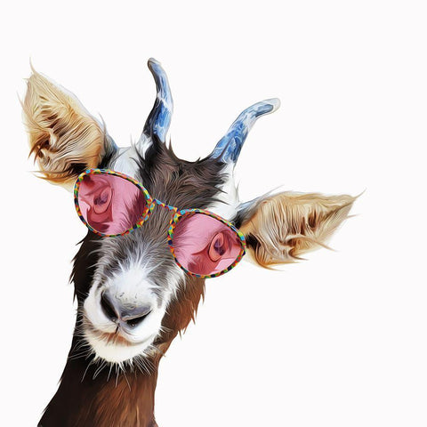 Goofy GoatÂ  White Modern Wood Framed Art Print by Curinga, Kim