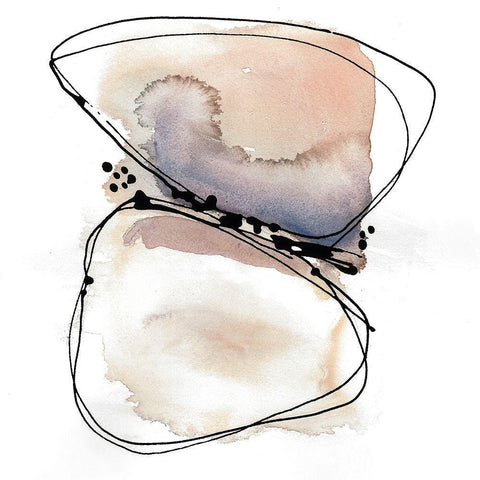 Tellin Shells White Modern Wood Framed Art Print with Double Matting by Rupe, Kim