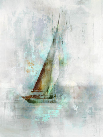 Sailboat I  Black Ornate Wood Framed Art Print with Double Matting by Roko, Ken
