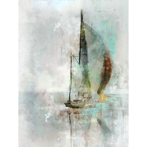 Sailboat II Gold Ornate Wood Framed Art Print with Double Matting by Roko, Ken