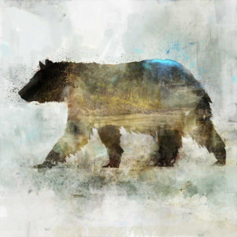 Journey Bear II Gold Ornate Wood Framed Art Print with Double Matting by Roko, Ken