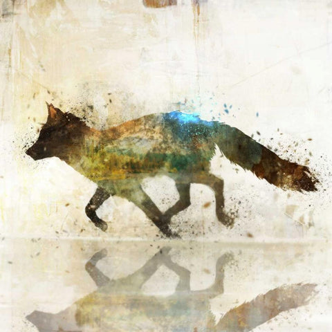 Fox Joy II Black Modern Wood Framed Art Print by Roko, Ken