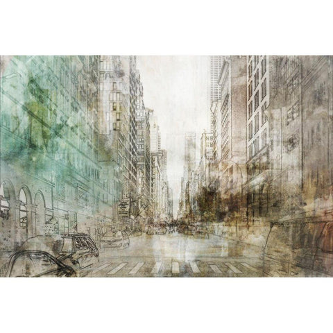 NYC Streets I White Modern Wood Framed Art Print by Roko, Ken