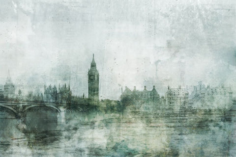 London Calling Black Ornate Wood Framed Art Print with Double Matting by Roko, Ken