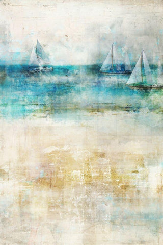 Ocean Blue II Black Ornate Wood Framed Art Print with Double Matting by Roko, Ken