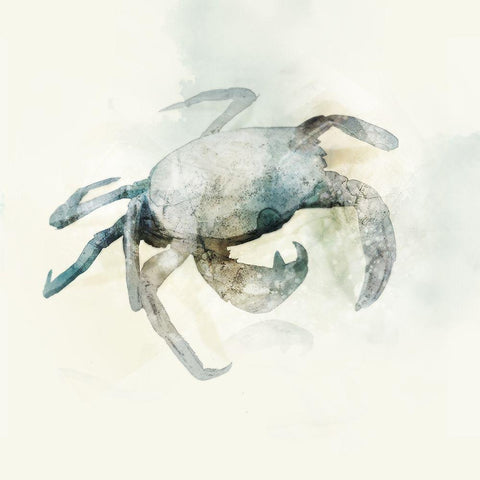 Indigo Crab I  Gold Ornate Wood Framed Art Print with Double Matting by Roko, Ken