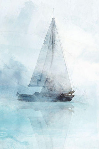 Sailing Boat I  White Modern Wood Framed Art Print with Double Matting by Roko, Ken