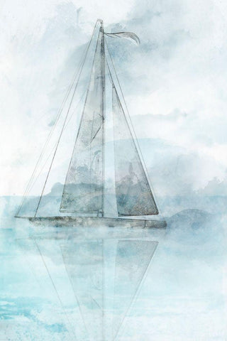 Sailing Boat II  Black Ornate Wood Framed Art Print with Double Matting by Roko, Ken