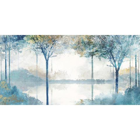 Blue Forest Lookout I  Black Modern Wood Framed Art Print with Double Matting by Roko, Ken