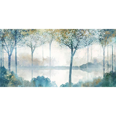 Blue Forest Lookout II   White Modern Wood Framed Art Print by Roko, Ken