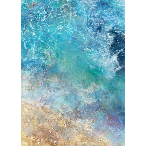 Oceanic Gold I  White Modern Wood Framed Art Print by Roko, Ken