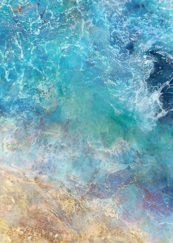 Oceanic Gold I  White Modern Wood Framed Art Print with Double Matting by Roko, Ken