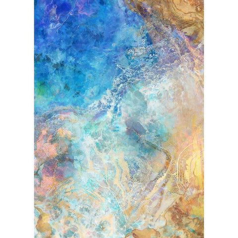Oceanic Gold II Black Modern Wood Framed Art Print with Double Matting by Roko, Ken